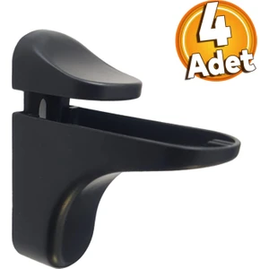 Pelikan Etajer Cam Tutucu Ahşap Raf Tutucu Cam Etejeri Metal Vidalı Siyah (4 Adet)