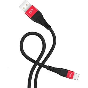 Dm SL003 USB To Type-C 3A Hızlı Şarj ve Data Kablosu Siyah 1.2 Metre