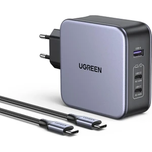 UGREEN Nexode 140W GaN 3 Portlu Hızlı Şarj Cihazı 2xUSB-C, 1xUSB-A QC 4.0 PD 3.1, Uzay Grisi - 90549