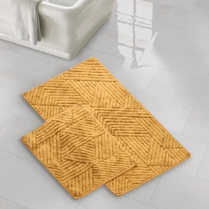 Alanur Home Piramit Pamuklu 2'li Banyo Paspası Eskitme Hardal