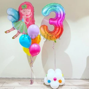 Parti Station Peri Kızı Balon Set Peri Kızı Folyo Balon Set Konsept Doğum Günü Set Yaş Balon