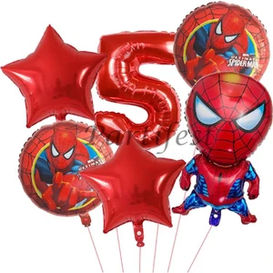 Parti Station Spiderman Örümcek Adam Balon Set Balon Folyo Set Spiderman  Konsept Doğum Günü Set Yaş Balon