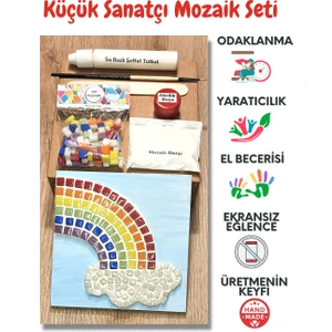 Zen Mozaik Çocuk Mozaik Seti-Dikkat ve El Becerisi Geliştirici Sanatsal Eğitici Oyuncak (Gökkuşağı)