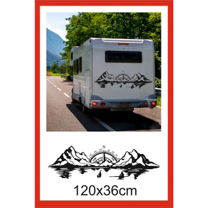 Eyba Sticker Pusula Deniz Dağ Orman Doğa Manzara Off Road Kamp Karavan Sticker