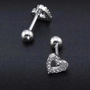 By Dilek Çetin Accessory Çelik Kalp Figürlü Kıkrdak Helix Tragus Piercing