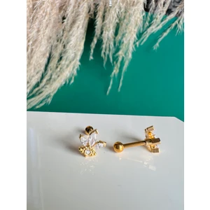 By Dilek Çetin Accessory Çelik Lotus Çiçeği Kıkırdak Helix Tragus PIERCING(1ADET)