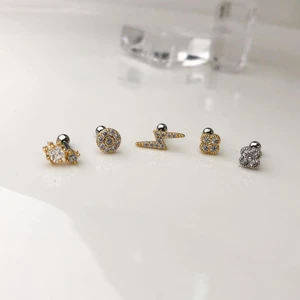 By Dilek Çetin Accessory Çelik Kıkırdak Helix Tragus Piercing (5 Adet )