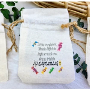 Hayaller Dükkanı 30 Adet Ramazan Bayramı  Iyi Bayramlar 9X12 cm  Baskılı Lavanta Kesesi Lik