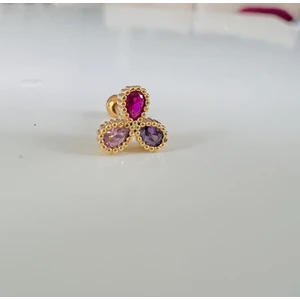 By Dilek Çetin Accessory Çelik Multicolor Kıkırdak Helix Tragus PIERCING(1ADET)