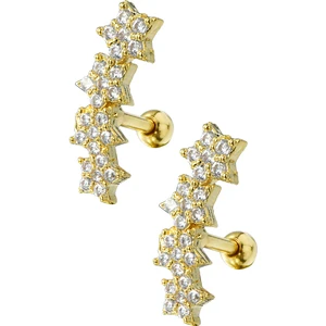 By Dilek Çetin Accessory Çelik Yıldız Model Tragus Helix PIERCING(1ADET)