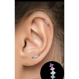 By Dilek Çetin Accessory Çelik Multicolor Tragus Helix PIERCING(1ADET)