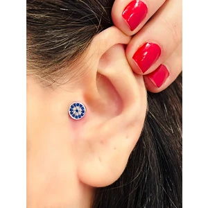 By Dilek Çetin Accessory Çelik Nazar Gözlü Kıkırdak Helix Tragus Piercing (1ADET)