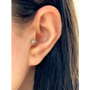 By Dilek Çetin Accessory Cerrahi Çelik Çiçek Model Kıkırdak Helix Tragus Piercing (1AD)