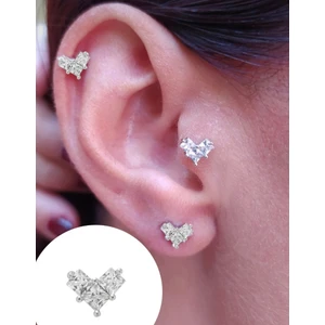 By Dilek Çetin Accessory Çelik Kalp Figürlü Kıkırdak Helix Tragus Piercing (1AD)