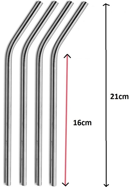 KENPAZAR İreyun Çelik Pipet Paslanmaz Çelik Metal Meşrubat Pipeti ve Pipet Temizleme Fırçası Seti 5 Parça