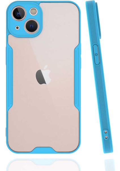 Apple iPhone 14 Plus ile Uyumlu Kılıf Kamera Korumalı Colorful Silikon Kapak - Mavi