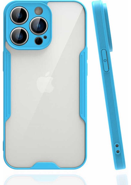 Apple iPhone 14 Pro ile Uyumlu Kılıf Kamera Korumalı Colorful Silikon Kapak - Mavi