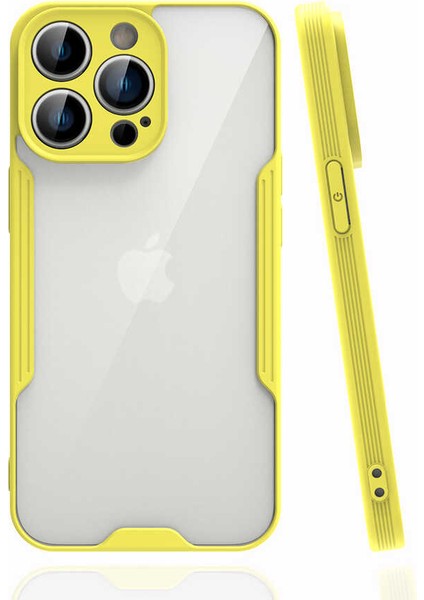 Apple iPhone 14 Pro ile Uyumlu Kılıf Kamera Korumalı Colorful Silikon Kapak - Sarı