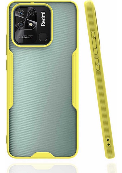 Xiaomi Redmi 12C ile Uyumlu Kılıf Arkası Mat Colorful Kapak - Sarı