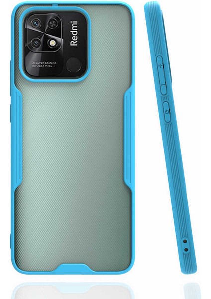 Xiaomi Redmi 12C ile Uyumlu Kılıf Arkası Mat Colorful Kapak - Mavi
