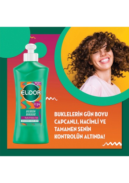 7/24 Şekillendirici Saç Bakım Kremi Belirgin Bukleler  & Badem Sütü 265 ml