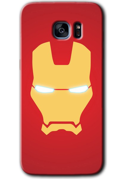 Samsung Galaxy S7 Edge Kılıf Hd Desen Baskılı Arka Kapak + Temperli Cam - Ironman