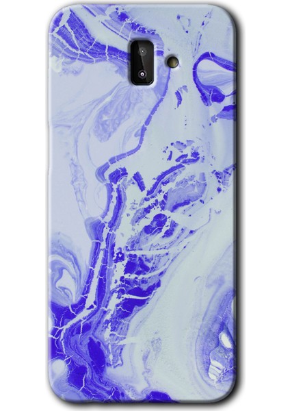 Samsung Galaxy J6 Plus Kılıf Hd Desen Baskılı Arka Kapak + Temperli Cam - Cranny Liquid Wall