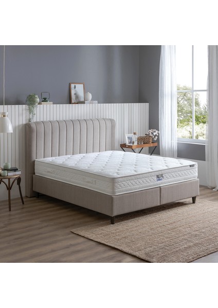 Bedding Blue Star Yatak, Lento Baza, Somni Başlık Tek Kişilik 3'lü Set - Bej