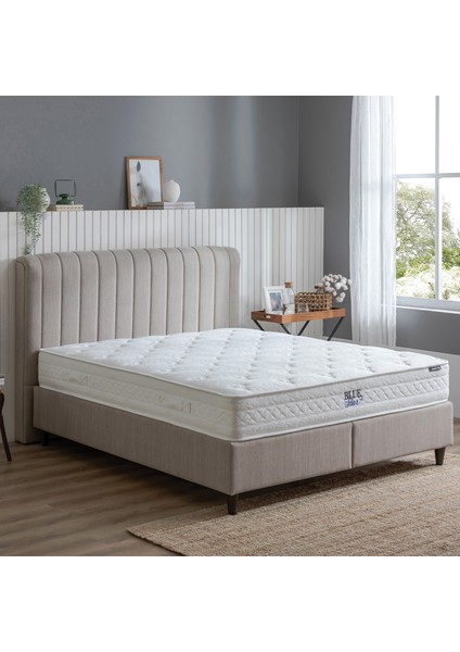 Bedding Blue Star Yatak, Lento Baza, Somni Başlık Tek Kişilik 3'lü Set - Bej