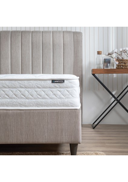Bedding Blue Star Yatak, Lento Baza, Somni Başlık Tek Kişilik 3'lü Set - Bej
