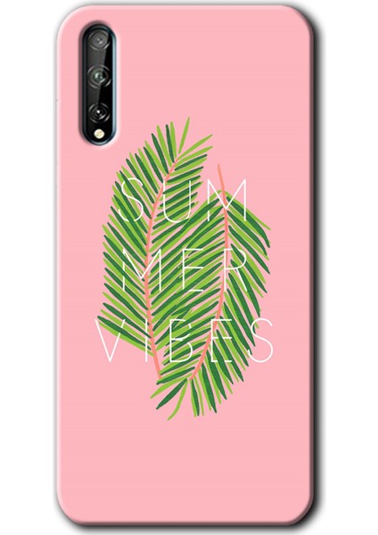 Huawei Y8P Kılıf Hd Desen Baskılı Arka Kapak + Temperli Cam - Summer Vibes