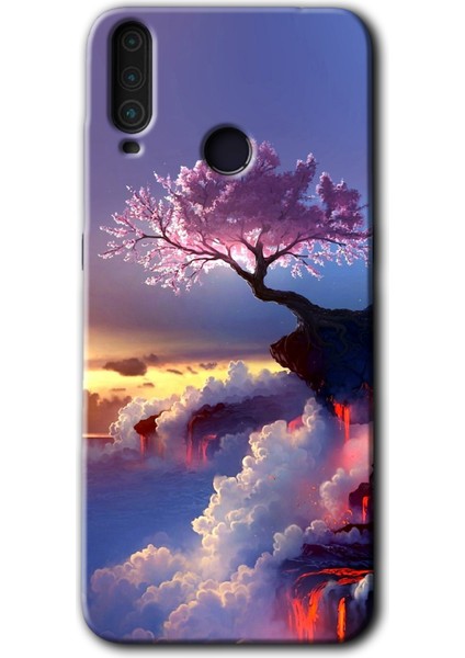 General Mobile Gm 10 Kılıf Hd Desen Baskılı Arka Kapak + Temperli Cam - Wash Red Wall