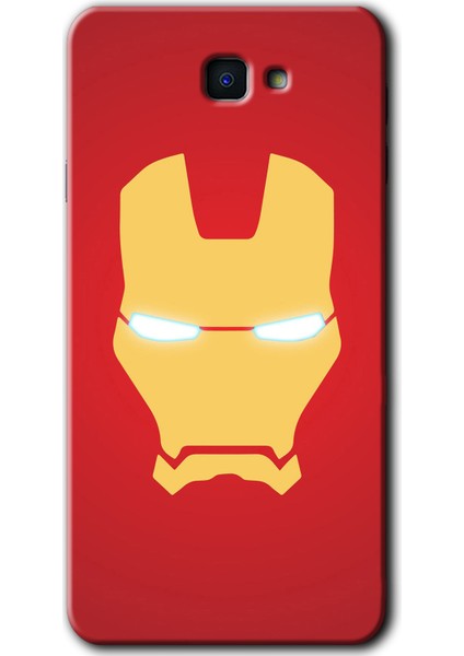 Samsung Galaxy J7 Prime 2 Kılıf Hd Desen Baskılı Arka Kapak + Temperli Cam - Ironman