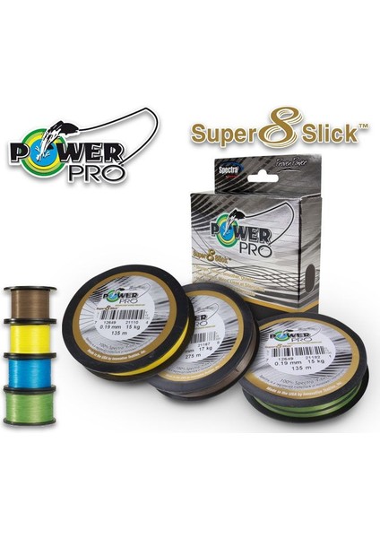 Power Pro Süper 8 Slick 135M 0.13MM 8kg Yeşil A. Green Ip Misina