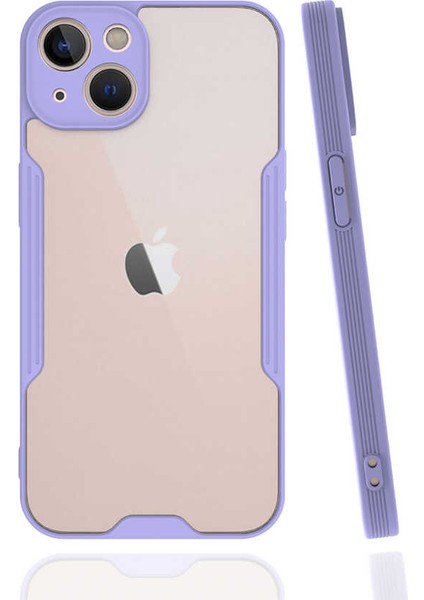 Case World Caseworld Apple iPhone 14 Plus ile Uyumlu Kılıf Kamera Korumalı Colorful Silikon Kapak - Lila