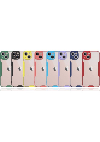 Case World Caseworld Apple iPhone 14 Plus ile Uyumlu Kılıf Kamera Korumalı Colorful Silikon Kapak - Lila