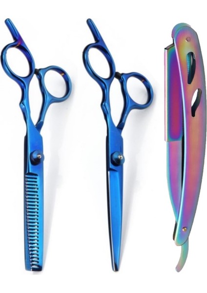 Shave U3 Full Metal Ustura + M8 Kesme + Inceltme Makas Set -6inç/15 cm