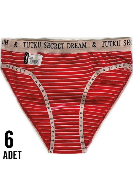 Kadın Diana Bikini Kırmızı Külot 6'lı Paket