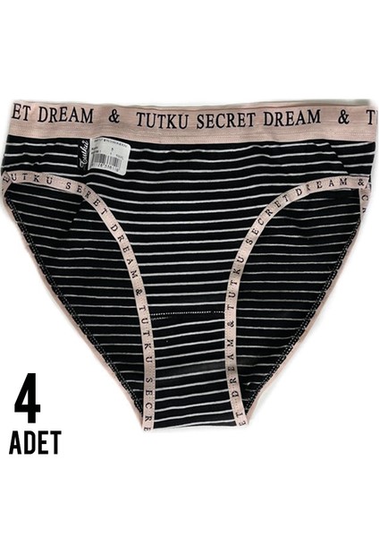Kadın Diana Bikini Siyah Külot 4'lü Paket