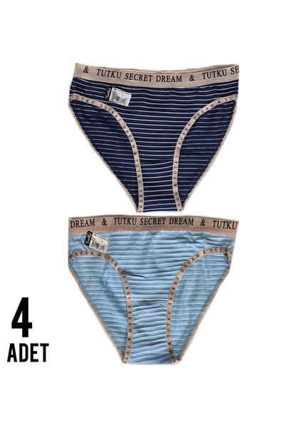 Kadın Diana Bikini Külot 4'lü Çok Renkli Paket