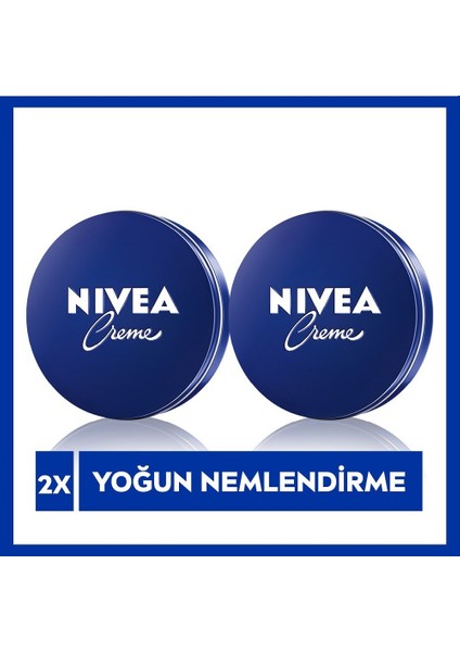 NIVEA Creme Teneke Nemlendirici Krem 250 ml x2 Adet,Tüm Cilt Tipleri İçin,Yoğun Nemlendirme,El,Yüz ve Vücut