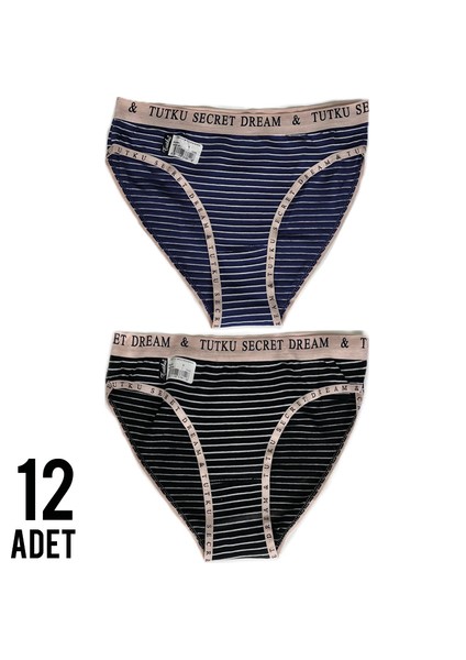 Kadın Diana Bikini Külot 12'li Çok Renkli Paket