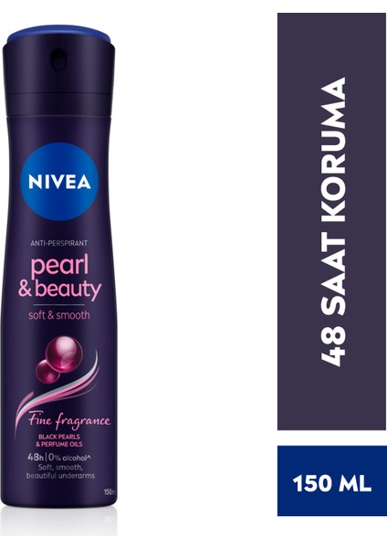 Kadın Sprey Deodorant Pearl & Beauty Fine Fragrance 150 ml x3 Adet,48 Saat Anti-perspirant Koruma
