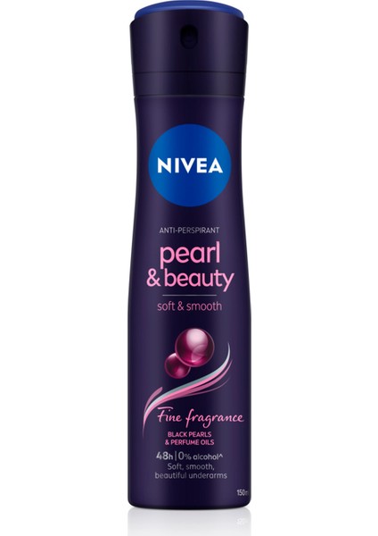 Kadın Sprey Deodorant Pearl & Beauty Fine Fragrance 150 ml x3 Adet,48 Saat Anti-perspirant Koruma