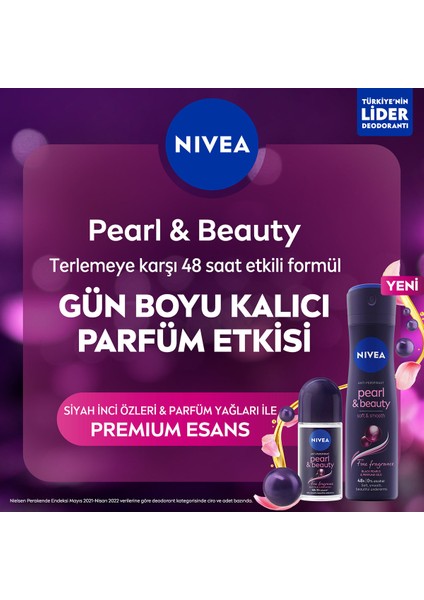 Kadın Sprey Deodorant Pearl & Beauty Fine Fragrance 150 ml x3 Adet,48 Saat Anti-perspirant Koruma
