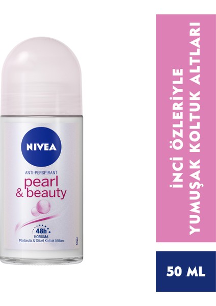 Kadın Roll On Deodorant Pearl & Beauty 50ml,48 Saat Anti-perspirant Koruma x2 Adet