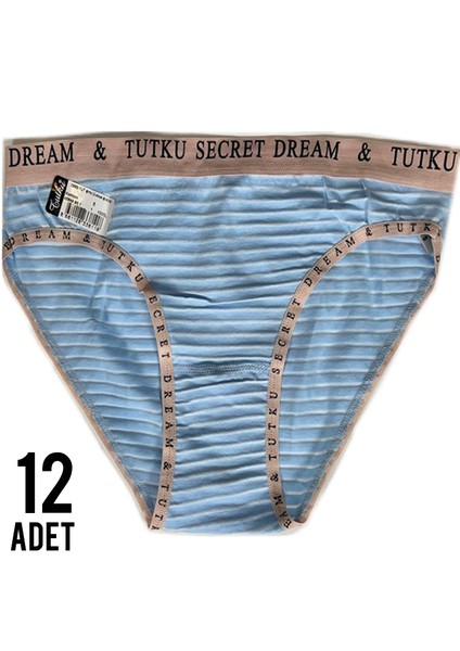 Kadın Diana Bikini Açık Mavi Külot 12'li Paket