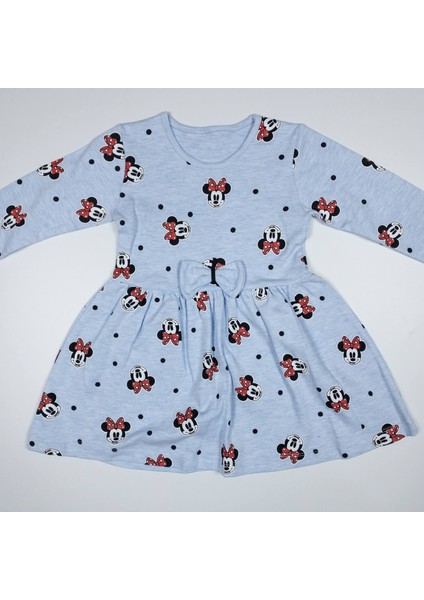 Minnie Mouse Baskılı Uzun Kollu Pamuklu Elbise fiyatları