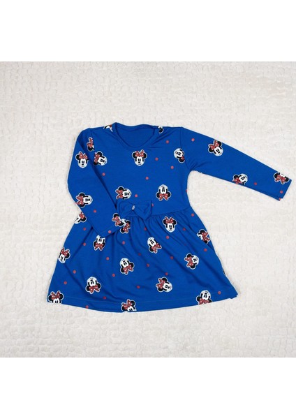 Minnie Mouse Baskılı Uzun Kollu Pamuklu Elbise fiyatları