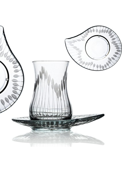 Nevasia 6 Kişilik 12 Parça Çay Seti 170CC Vega Desenli